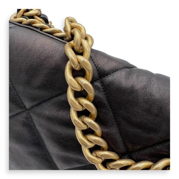 C19 Maxi Black Shoulder Bag in Lambskin, Mixed hardware - Image 6