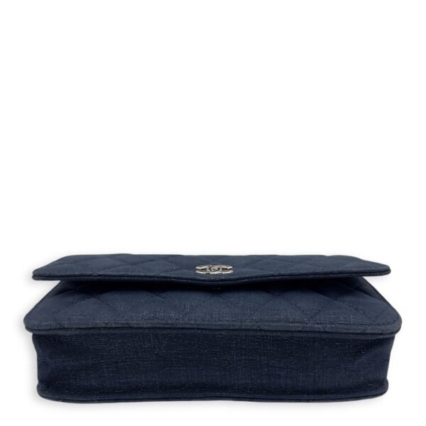 CC Blue Wallet On Chain in Nubuck, Silver hardware - Image 5