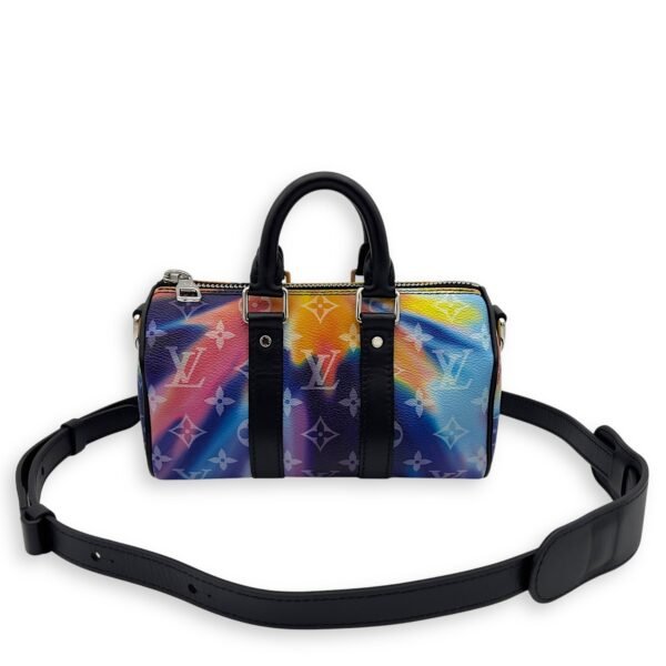 Keepall Crossbody Bag  Black in Coated Canvas , Silver Hardware - Image 3