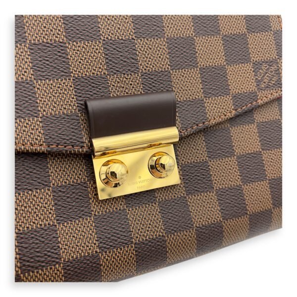 Croisette Top Handle Bag BB Brown in Coated Canvas, Gold hardware - Image 5