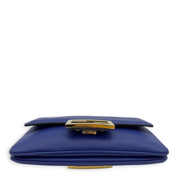 Baguette Blue Crossbody Bag in Calfskin, Gold hardware - Image 7