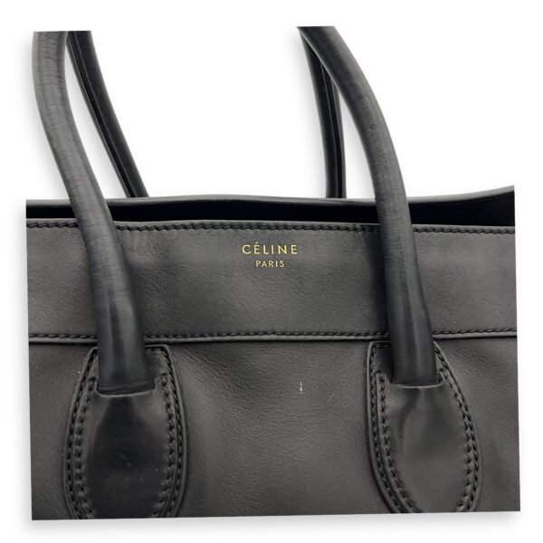 Luggage Mini Black Top Handle Bag in Calfskin, Gold hardware - Image 9