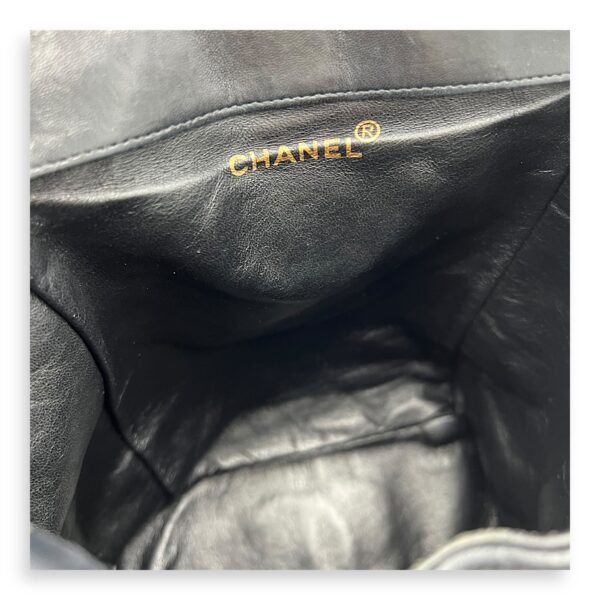 Duma Backpack Black in Calfskin, Gold hardware - Image 9