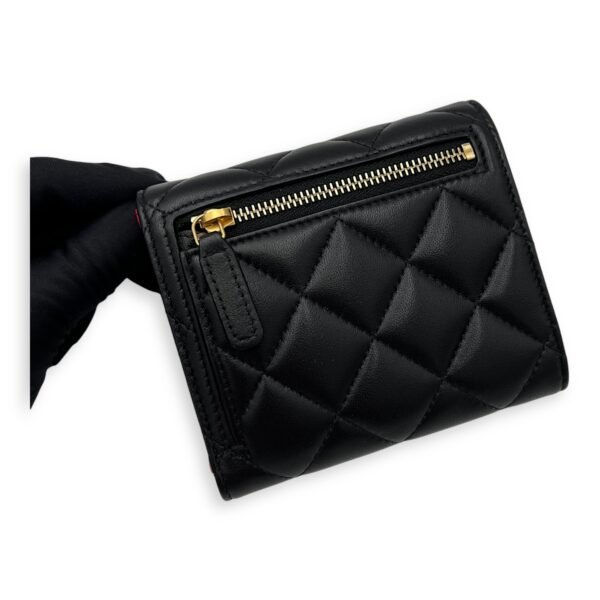 CC Heart Black Wallet in Lambskin, Gold hardware - Image 5