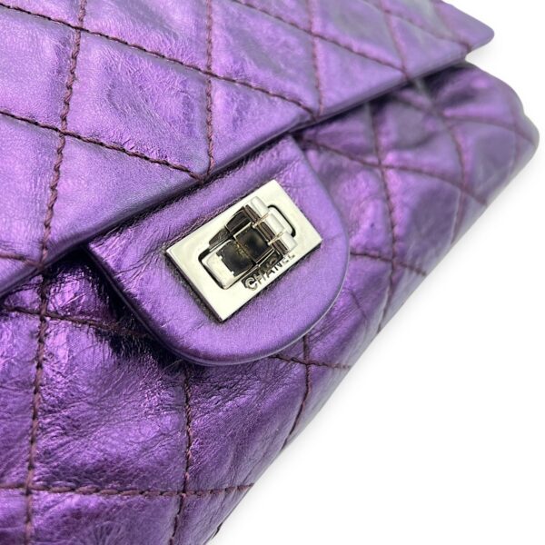 2.55 Reissue 226 Purple Shoulder Bag in Metallic Calfskin, Silver hardware - Image 7