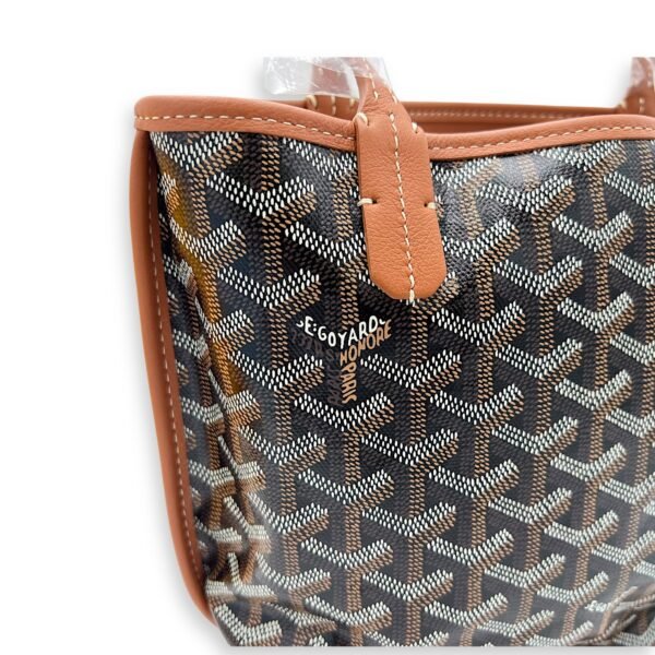 Anjou Top Handle Bag Black in Coated Canvas, Silver hardware - Image 7