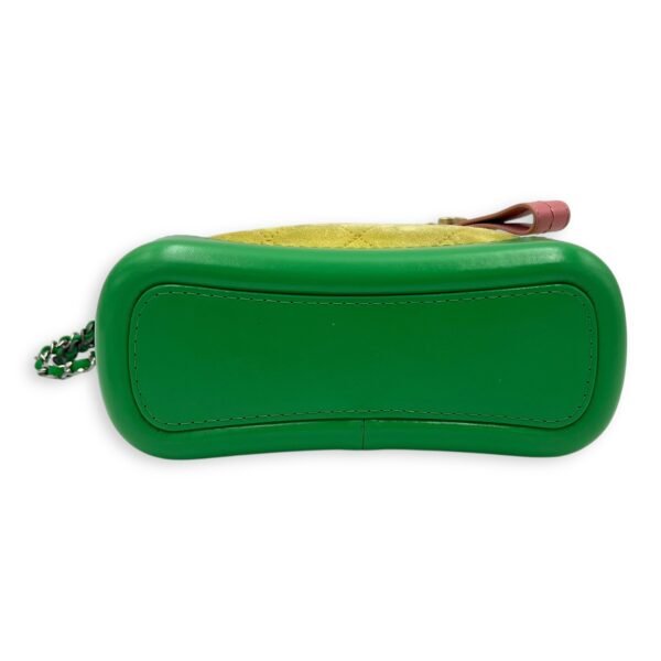 Gabrielle Crossbody Bag Small Yellow in Suede Leather, Mixed hardware - Image 5