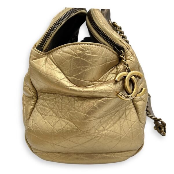 2 WAY BAG Top Handle Bag Gold in Calfskin, Brushed Gold hardware - Image 4