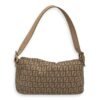 Baguette Shoulder Bag Beige in Jacquard, Gold hardware - Image 2