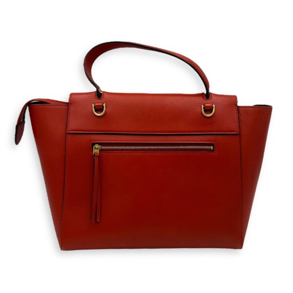 Belt Mini Red Top Handle Bag in Calfskin, Gold hardware - Image 3