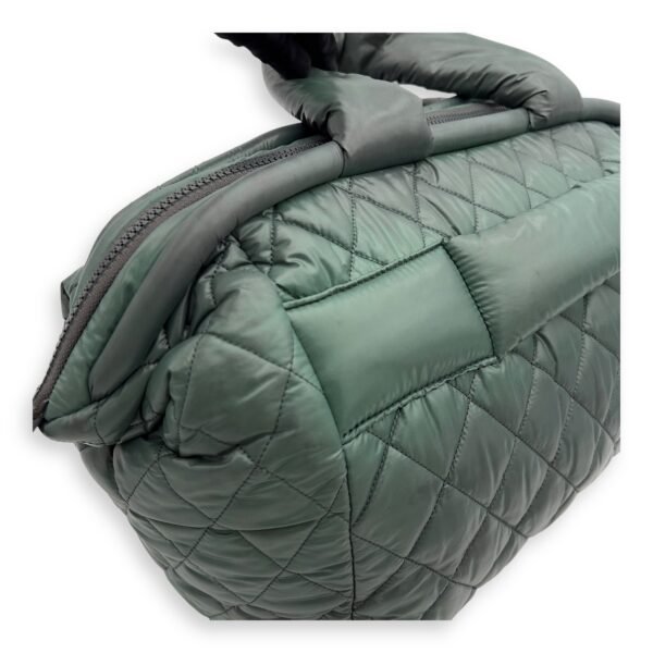 Coco Cocoon Top handle bag in Nylon, Silver Hardware - Image 7