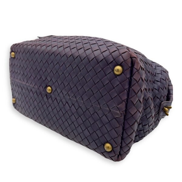 Boston Top handle bag in Intrecciato leather, Brushed Gold Hardware - Image 8