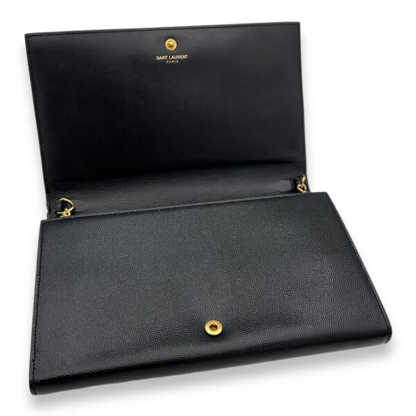 Logo Wallet On Chain Black in Patent Leather, Gold hardware - Image 8
