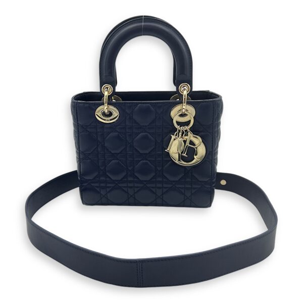 Lady Dior Small Blue Top Handle Bag in Lambskin, Gold hardware - Image 10