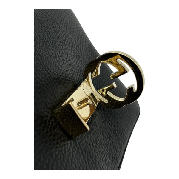 Interlocking G Shoulder Bag Black in Calfskin, Gold hardware - Image 8