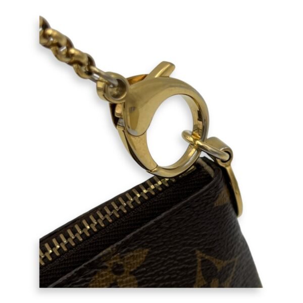 Milla Pouch MM Brown in Monogram Coated Canvas, Gold hardware - Image 8