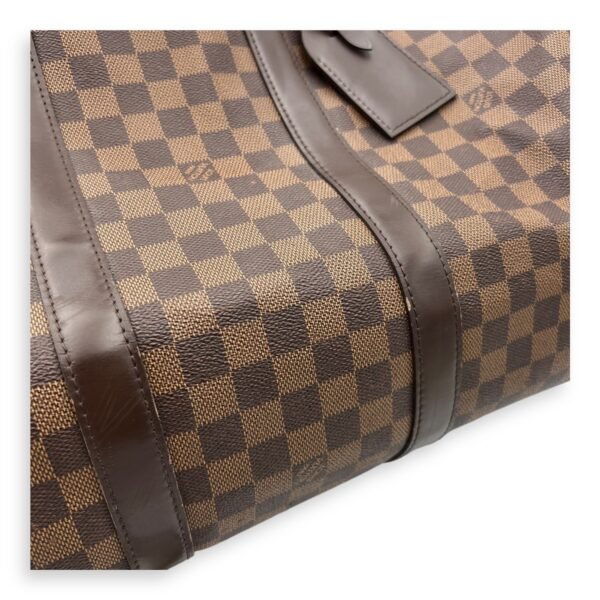Keepall Duffle Bag 55 Damier Ebene in Coated Canvas, Gold hardware - Image 8