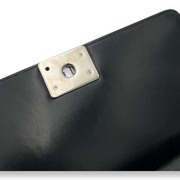 Boy Shoulder Bag Black in Calfskin, Silver hardware - Image 8