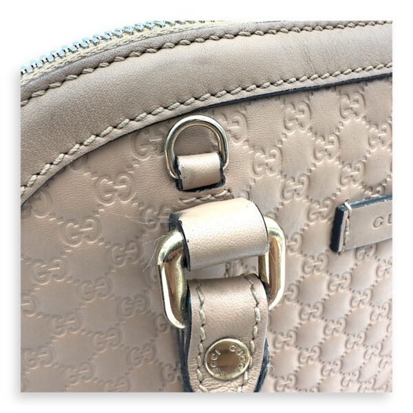 Dome Top Handle Bag Beige in Calfskin, Gold hardware - Image 8