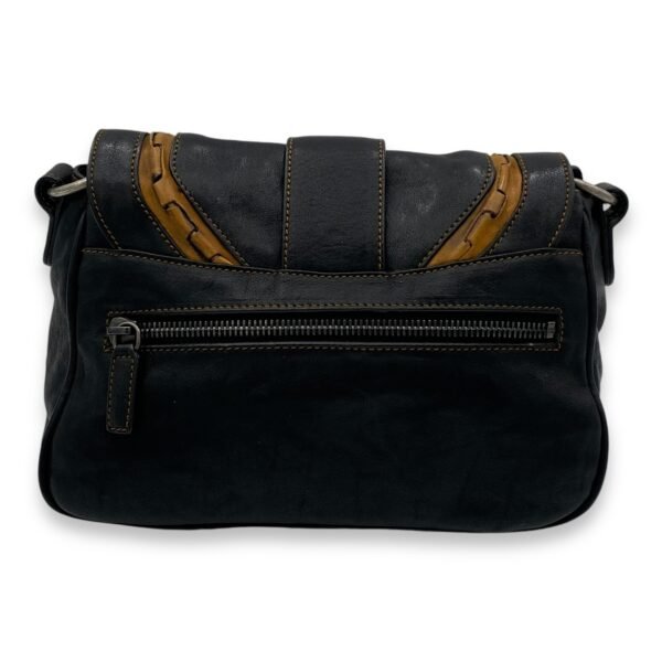 Gaucho Black Crossbody Bag in Calfskin, Ruthenium hardware - Image 2
