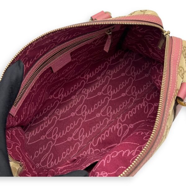 GG Boston Beige Shoulder Bag in Canvas, Gold hardware - Image 8