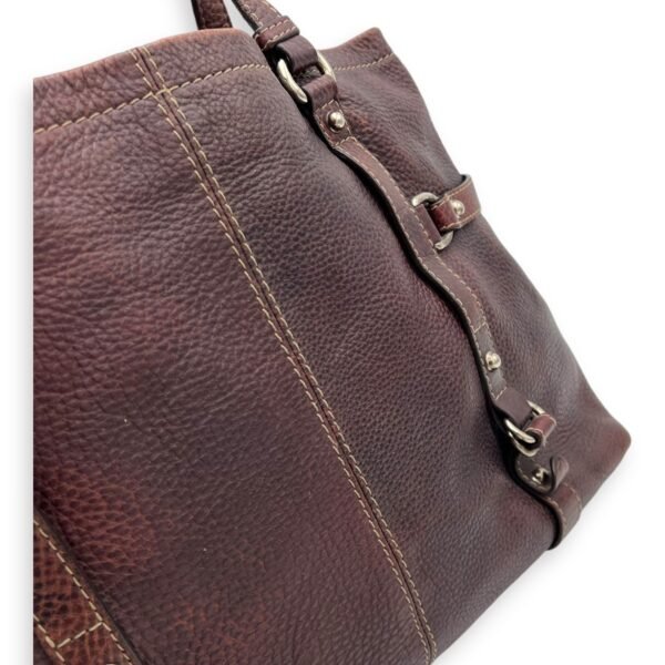 GG Tote Bag Brown in Calfskin, Silver hardware - Image 8