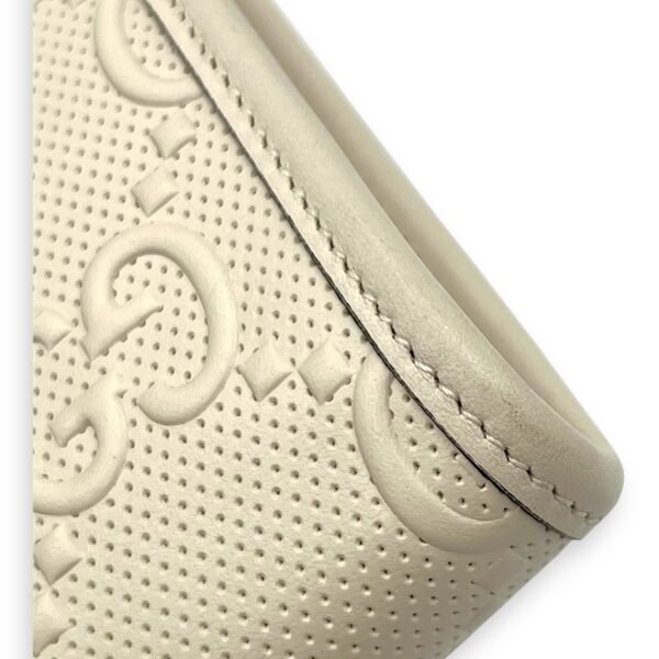 GG Crossbody Bag White in Calfskin, Silver hardware - Image 8