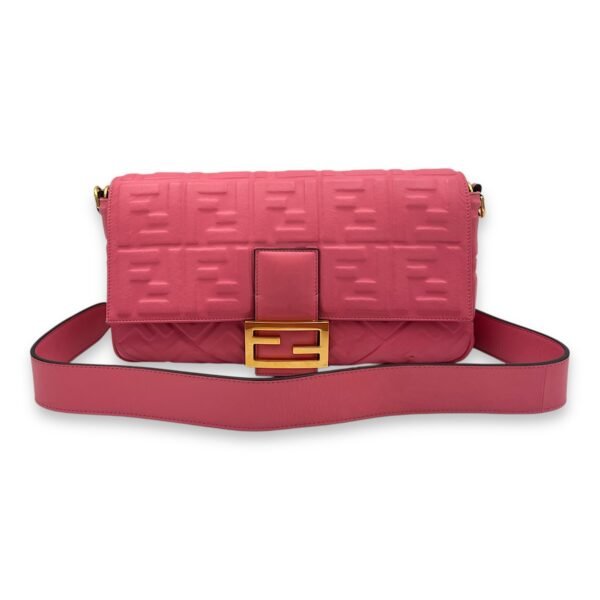 Baguette Shoulder Bag Pink in Calfskin, Gold hardware - Image 8
