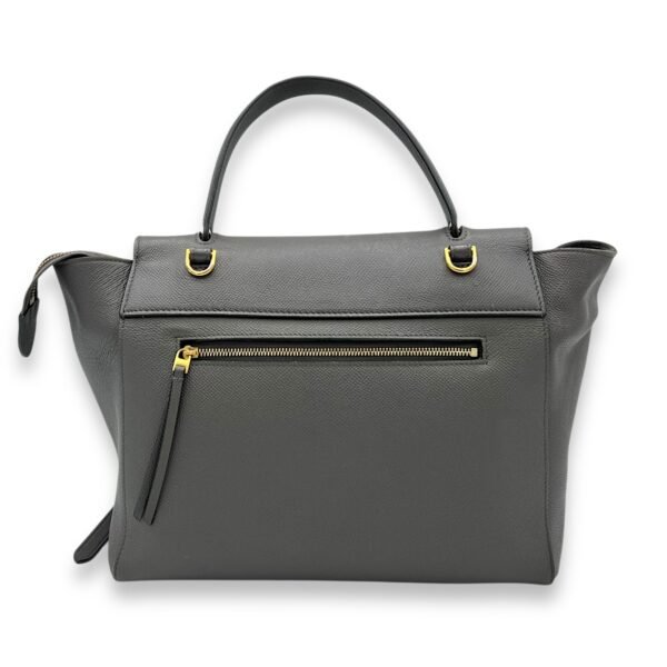 Belt Mini Grey Top Handle Bag in Calfskin, Gold hardware - Image 2