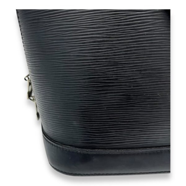Alma PM Black Top Handle Bag in Epi Leather, Silver hardware - Image 8