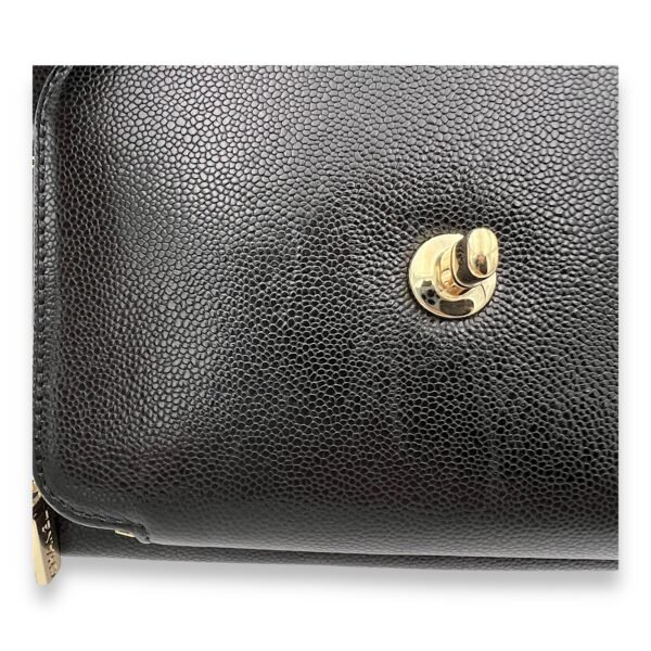 Business Affinity Medium Black Top Handle Bag in Caviar Leather, Gold hardware - Image 8