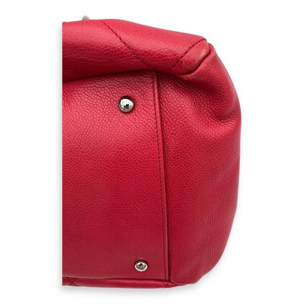 CC Tote Bag Red in Caviar Leather, Silver hardware - Image 8