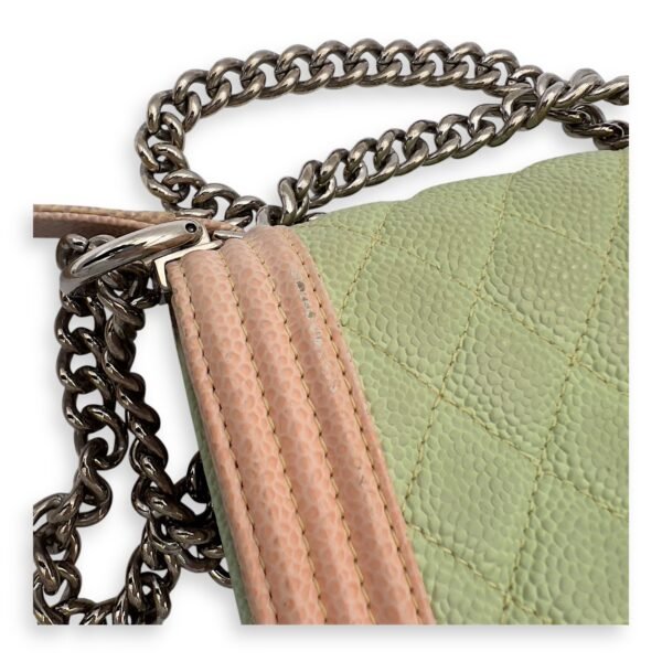 Boy Mini Multi-colour Shoulder Bag in Caviar Leather, Silver hardware - Image 8