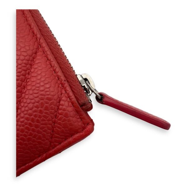 Chevron Wallet Long Pink in Calfskin, Silver hardware - Image 5