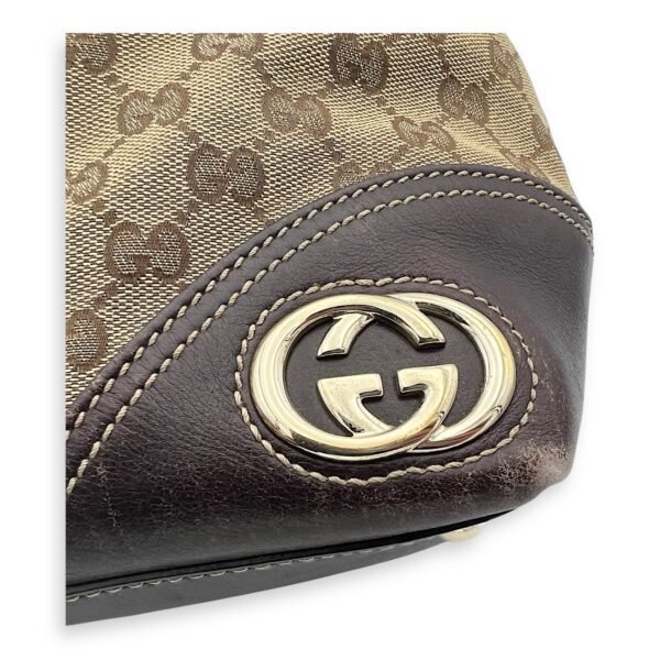 GG Tote Bag Brown in Canvas, Gold hardware - Image 7