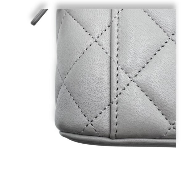CC Vanity Bag Grey in Lambskin, Gold hardware - Image 8