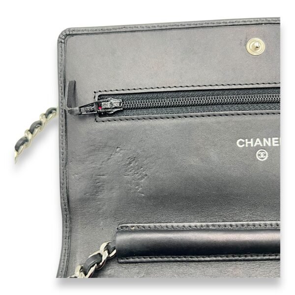 Cambon Wallet On Chain Black in Lambskin, Silver hardware - Image 8