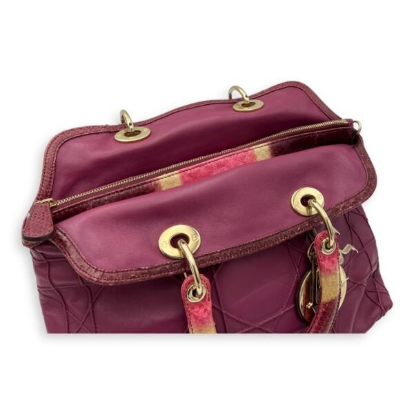 Granville Top Handle Bag Purple in Calfskin, Gold hardware - Image 8