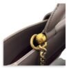 Gold Bar Beige Top Handle Bag in Calfskin, Gold hardware - Image 8