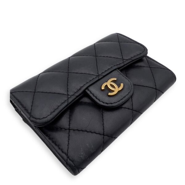 Classic Wallet Black in Lambskin, Gold hardware - Image 4