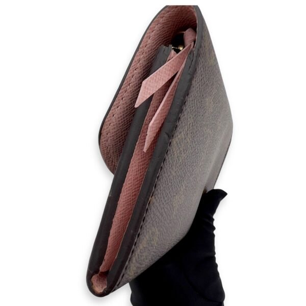 Emilie Long Brown Wallet in Monogram Coated Canvas, Gold hardware - Image 6