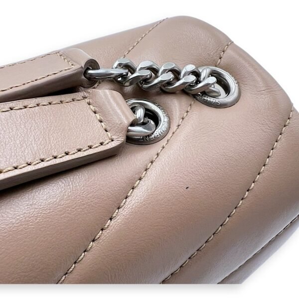 Loulou Small Beige Shoulder Bag in Calfskin, Silver hardware - Image 8