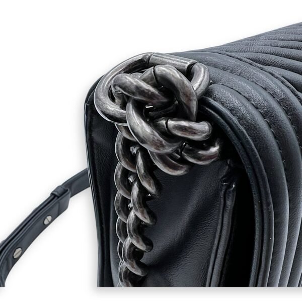 Boy Shoulder Bag Black in Lambskin, Gold hardware - Image 8