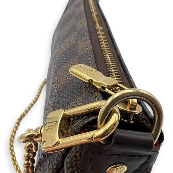 Eva Crossbody Bag Brown in Coated Canvas, Gold hardware - Image 8