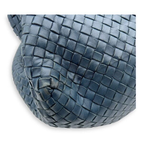 Intrecciato Shoulder Bag Blue in Lambskin, Ruthenium hardware - Image 8