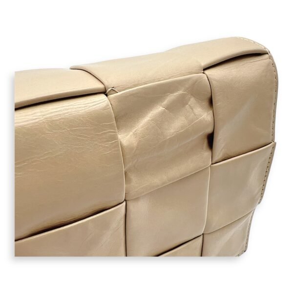 Cassette Crossbody Bag Beige in Calfskin, Silver hardware - Image 8