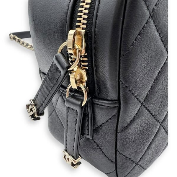 CC Camera Studded Black Shoulder Bag in Lambskin, Gold hardware - Image 10