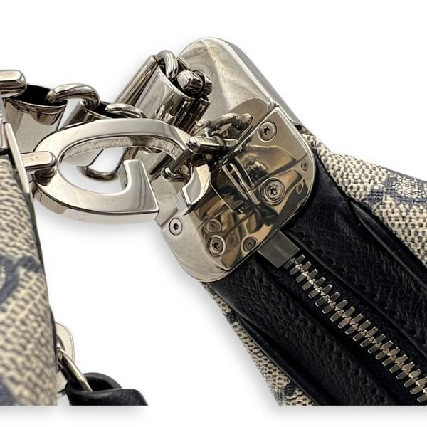 Attache Brown Shoulder Bag in Monogram Coated Canvas, Silver hardware - Image 8
