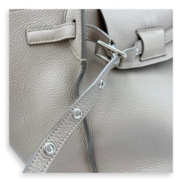 Big Top Handle Bag Grey in Calfskin, Silver hardware - Image 8