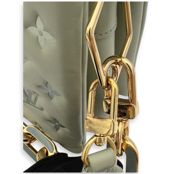 Coussin Crossbody Bag MM Green in Calfskin, Gold hardware - Image 8